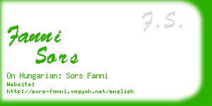 fanni sors business card